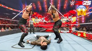 Solo Sikoa and Jacob Fatu destroys Jey Uso at Monday Night Raw | WWE 2K25 Gameplay