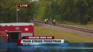 Pedestrian hit by train in St. Francis