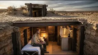 Building Underground Bunker With Steel Frame In The USA Desert (ASMR)