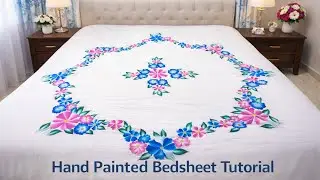 बाज़ार जैसी Royal Bedsheet घर पर Paint करें | Easy Fabric Painting Tutorial|Bedsheet Fabric Painting