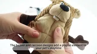 Durable Stuffing-Less Pet Plush Toy: Cute Strong Muscle Fox Squeaky Chew Fun for Your Puppy Dog!