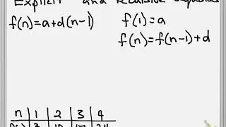 Review of Explicit and Recursive Sequences