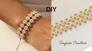 Wedding Beaded Bracelet || Fast and easy beading tutorial 
