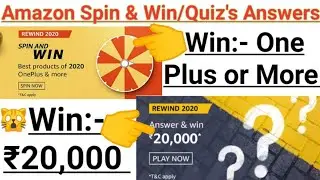 Amazon Live Spin and Win/Quiz's Answers | Win One Plus or More/₹20,000 A-Pay Bal. |ZH Digital World