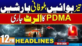Heavy Rain - Pdma High Alert !!  12PM News Headlines | 19 January 2026 | City 42