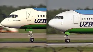 Боинг 757 со звуком пилорамы и стальной звук Боинга 767 / Узбекские авиалинии