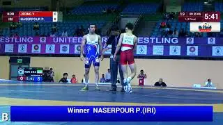 1/4 GR - 55 kg: Y. JEONG (KOR) v. P. NASERPOUR (IRI)