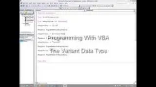 10. Introduction to Programming with VBA - The Variant Data Type