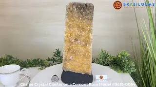 Model # 5615-0064 Citrine Crystal Cluster on a Cement Base by BrazilGems.com 🏷 FOR SALE🛍🛒Shop Now