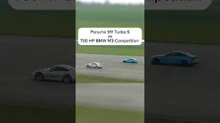 Porsche 911 Turbo S vs 750 HP BMW M3 Competiton ! #automobile #carwow