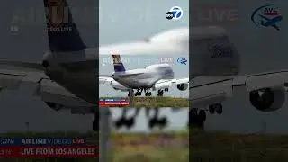 Lufthansa plane bounce off runway * LAX in failed landing