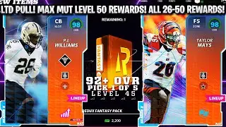 LTD PULL! MAX MUT LEVEL 50 REWARDS! ALL MUT LEVEL 26-50 REWARDS! | MADDEN 22 ULTIMATE TEAM