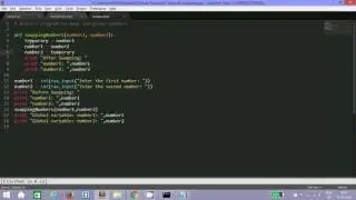 Step 3.4 : Swapping two numbers using functions in python