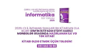 AZƏRBAYCANDA İLK DƏFƏ İMTAHANA 100% UYĞUN SUALLARLA TƏRTİB OLUNMUŞ TEST TOPLUSU!