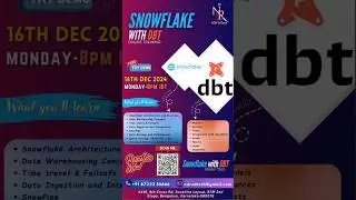 Snowflake with DBT Training | Free Demo on Dec 16, 2024 | Boost Your Data Skills! | 8722355666