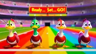 Playing as Spiderman in Challenge Game  with Four colours Duck 🦆 - 3d animal bird Game -Funny 3D