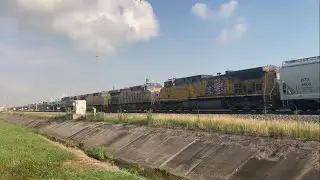 Union Pacific C44ACCTE #5649 leads up AC44C6M #6902 up C45AH #8254 up C44AC #6644 northbound m train