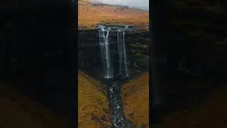 Double waterfall in the farore island #viral #waterfall #studyingeorgia #fatoreal #swizerland #for