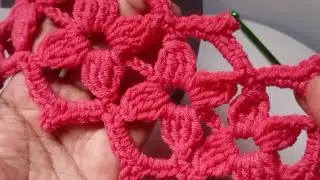 Beautiful 3D Crochet Flower Lace | Step-by-Step for Beginners
