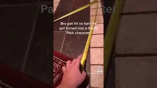 Kid gets hit so hard he turns into South Park character