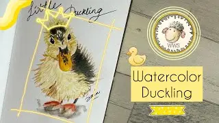 WATERCOLOR DUCKLING ON NORMAL NOTEBOOK PAPER #artvlog #watercolorpainting #animalportrait #duck