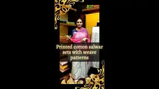 Printed cotton salwar sets with weave patterns