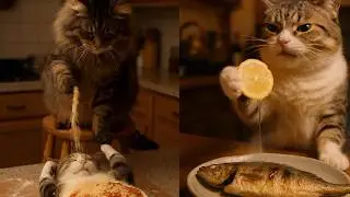 (Ep.2) Cooking Cats Chaos 🍳🐾 | Funny Feline Kitchen Moments #cookingcats #catchef #meow