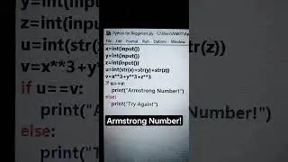 Armstrong Number Using Python! #python #shorts