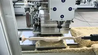 5 axis CNC wood lathe / wood chair part production5