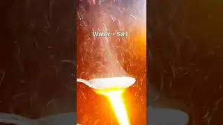 Water  + Salt  Vs Hot Spoon #experiment #satisfying #asmr #shorts