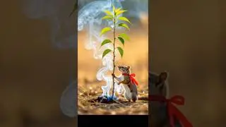 🌳 A tiny squirrel saves a dying tree and teaches the power of kindness😧#ai#squirrel#plum#short