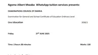2025 Civic Education mid year exam- Section B Questions and answers