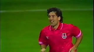 DEAN SAUNDERS WINNING GOAL WALES V BRAZIL 1991 CARDIFF ARMS PARK