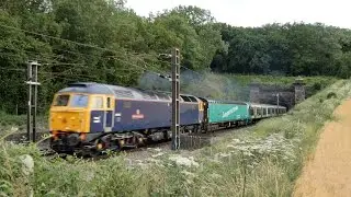 GB Railfreight 47815 powers past Welwyn Tunnels with London Midland 321411 - 5Z24