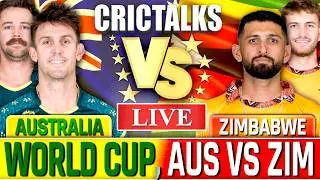 🔴 Live AUS vs ZIM World Cup, Scores & Commentary for Cricket Live Match Today 1st Innings