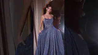 Sparkling glitter gown with a leg slit