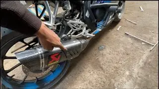 R15v4 akrapovic ￼exhaust install ￼￼💥💥Boom sound 🔥🔥