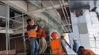 Installing MASSIVE Glass Panels | Construction Precision in Action