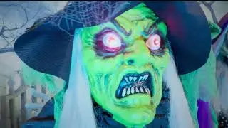 Haunted Hill Farm 2023 Maple the Animatronic Talking Forest Witch