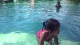 swimming lesson ni nice..( on her own)