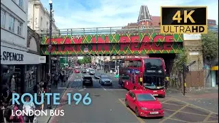 London Bus Ride, Route 196, Double Decker, 4K Virtual Tour.