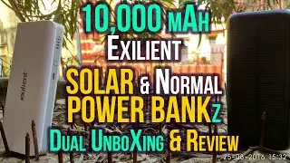 10,000mAh Solar & Normal Power Bank Exilient Dual UnboXing & Full Review