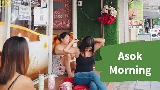Walking Tour Morning time from Soi23 Massage Street, Soi Cowboy to BTS Asok[4K]