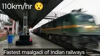 India's fastest maalgadi high speed maalgadi  सबसे तेज़ रफ़्तार मालगाड़ी 110km/hr 😯 #indianrailways