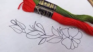 VERY VERY EASY LITTLE BUTTERFLY FLOWERS EMBROIDERY DESIGN FOR BEGINNERS