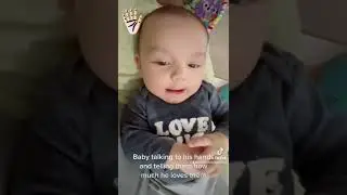 Baby talking to his hands and telling them how much he loves to suck on them😍😍😂😂