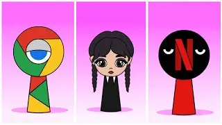 My Sprunki OC: GOOGLE  🆚  WEDNESDAY  🆚  NETFLIX  Tiles Hop EDM Rush