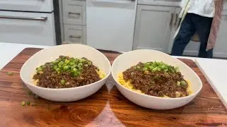 Thịt bò xay trộn mì dầu ￼