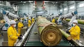 Inside a Massive High-Tech Banana Stem Factory | How Banana Fiber Is Made