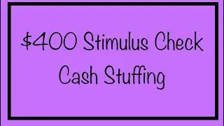 $400 Stimulus Check + Cash Stuffing + Low Income Reports